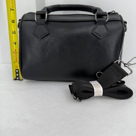 Ed Hardy Women's Black Vegan Leather Satchel 9x7X4 Detachable Shoulder Strap NWT - Picture 10 of 11